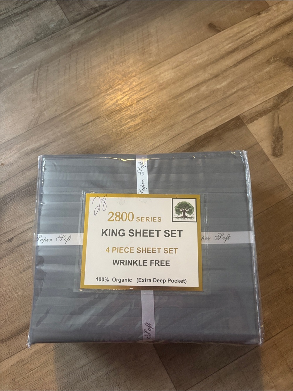 King Sheet Set - Gray, Wrinkle Free